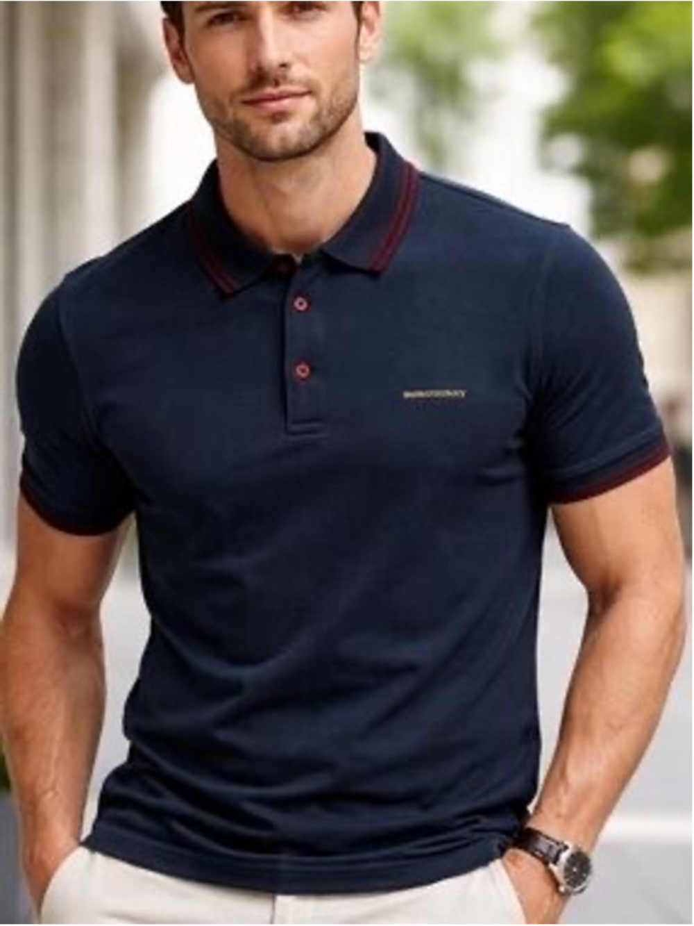 Burberry London Navy Cotton Polo Shirt XL Made in Portugal